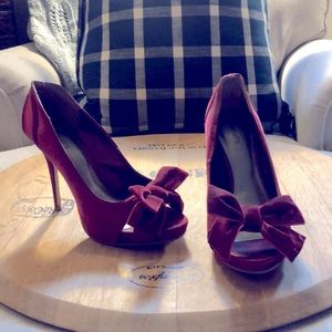 Barrats Satin Bow Open Toe Heels